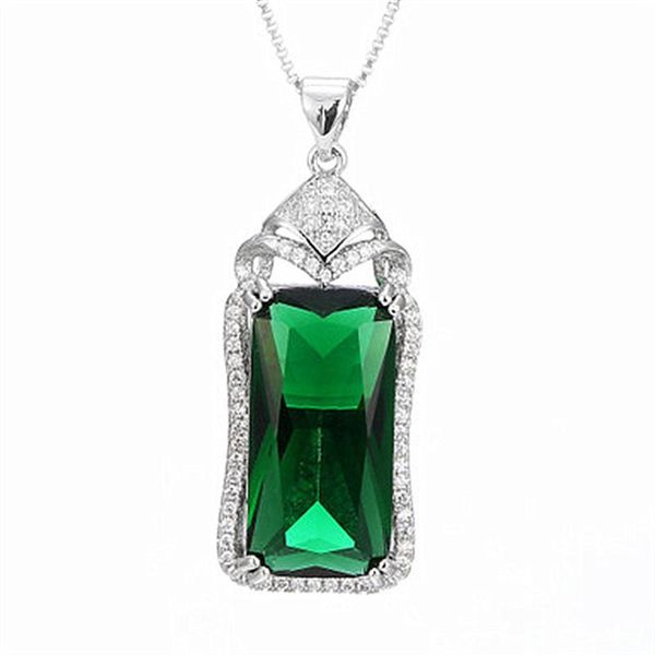 green crystal emerald gemstones diamond pendant necklaces for women 14k white gold silver color jewelry bijoux party gift
green crystal emerald gemstones diamond pendant necklaces for women 14k white gold silver color jewelry bijoux party gift