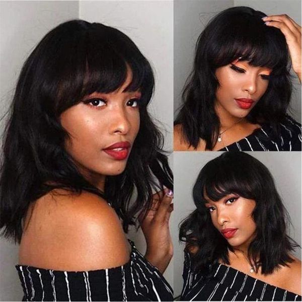 short women's wigs with bangs kinky curly natural black synthetic hair wigs for women african american cosplay party wig
short women's wigs with bangs kinky curly natural black synthetic hair wigs for women african american cosplay party wig