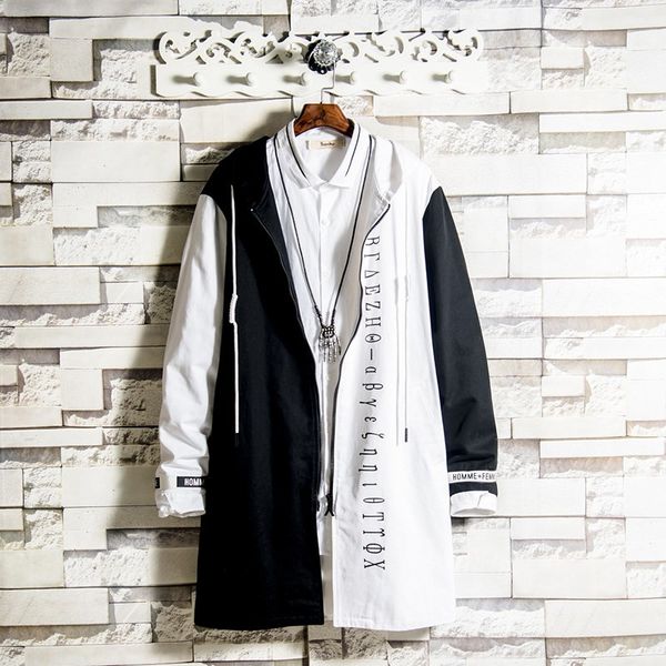 spring mens trench coat hooded windbreaker boys overcoat outwear black white mixed color spliced loose male, Tan;black
spring mens trench coat hooded windbreaker boys overcoat outwear black white mixed color spliced loose male, Tan;black