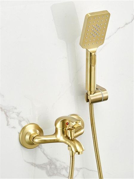 bathroom bathtub faucet set & cold solid brass with handheld shower faucet mixer tap wall mount fixed base brushed gold
bathroom bathtub faucet set & cold solid brass with handheld shower faucet mixer tap wall mount fixed base brushed gold