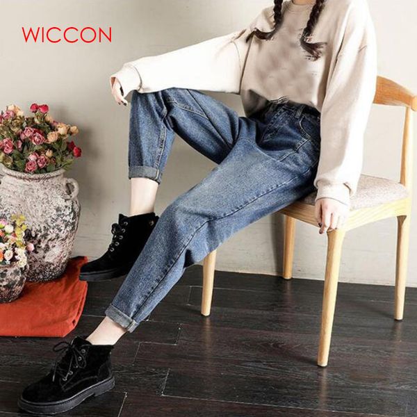 retro harem jeans women high waist blue boyfriend jeans ladies slim pencil cowboy denim pants
retro harem jeans women high waist blue boyfriend jeans ladies slim pencil cowboy denim pants