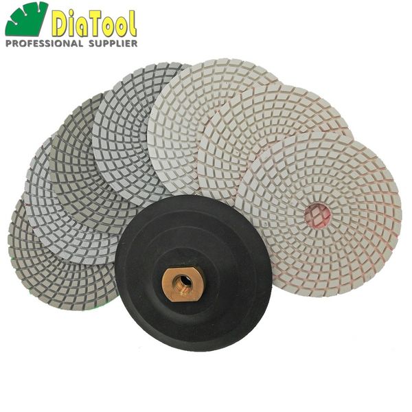 diatool 7 pks 5" white resin bond polishing pads plus a rubber backer 125mm wet diamond sanding disc for marble & granite
diatool 7 pks 5" white resin bond polishing pads plus a rubber backer 125mm wet diamond sanding disc for marble & granite