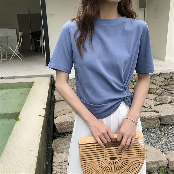 navel design sense short-sleeved 2 knotted t-shirt female xiaozhong super fire cec short-sleeved female, White
navel design sense short-sleeved 2 knotted t-shirt female xiaozhong super fire cec short-sleeved female, White