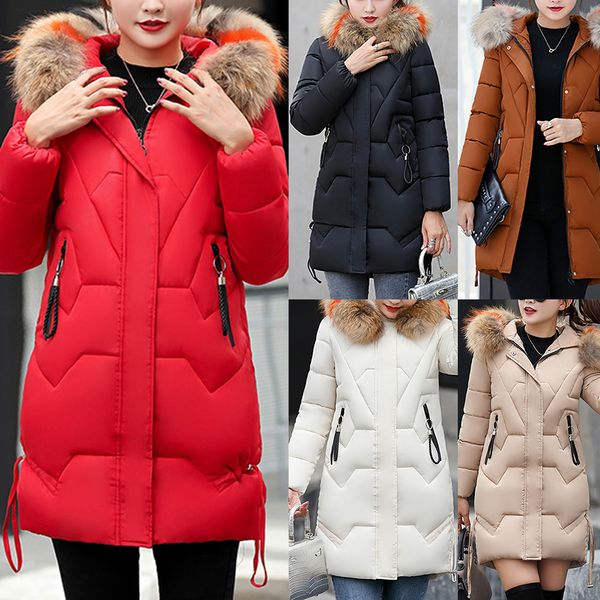 monerffi winter jacket women warm hooded fur collar casual parka coat solid cotton padded zipper pocket red parka lady jacket, Black
monerffi winter jacket women warm hooded fur collar casual parka coat solid cotton padded zipper pocket red parka lady jacket, Black