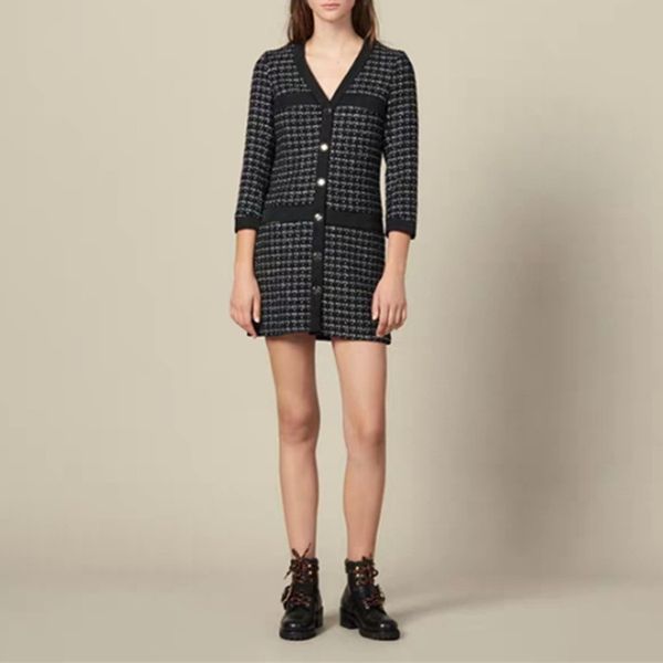 women dress 2019 autumn and winter new sweet sweet fragrance long sleeve dress, Black;gray
women dress 2019 autumn and winter new sweet sweet fragrance long sleeve dress, Black;gray