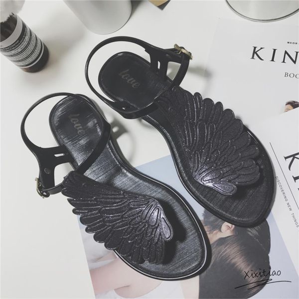 summer fashion jelly sandals women shoes female fashion flat flip wings personalized flip flops sandals gladiator shoes, Black
summer fashion jelly sandals women shoes female fashion flat flip wings personalized flip flops sandals gladiator shoes, Black