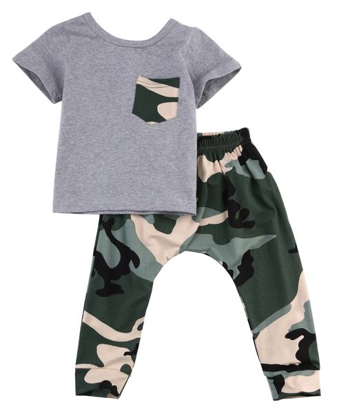2 pieces short sleeve t shirt and camouflage pant set for baby boys clothes, White
2 pieces short sleeve t shirt and camouflage pant set for baby boys clothes, White