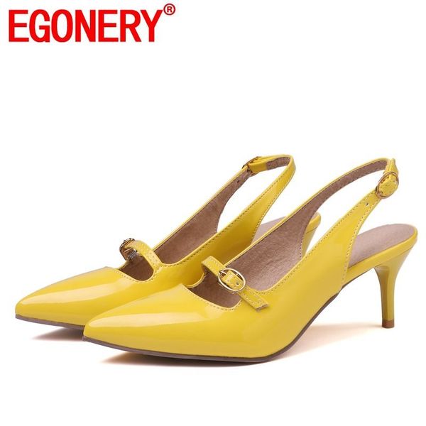 egonery summer pumps yellow red party shoes high heels fashion brand patent leather wedding shoes 2019 slingbacks pu pumps, Black
egonery summer pumps yellow red party shoes high heels fashion brand patent leather wedding shoes 2019 slingbacks pu pumps, Black