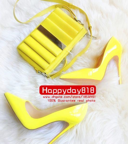 fee new style casual designer lemon yellow patent leather point toe high heels pumps women shoes 12cm 10cm big size 34 43, Black
fee new style casual designer lemon yellow patent leather point toe high heels pumps women shoes 12cm 10cm big size 34 43, Black