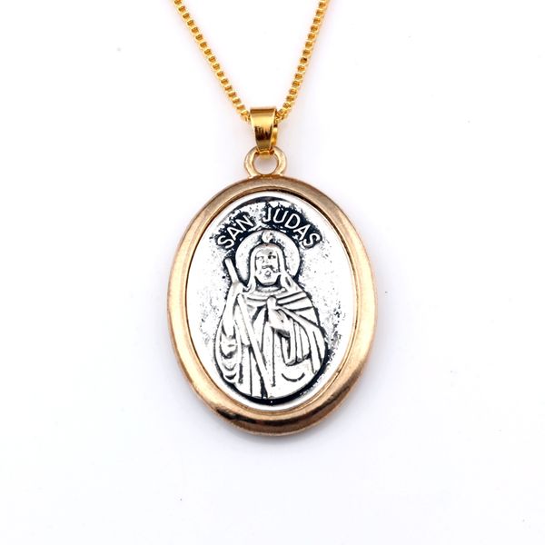 1pcs /lots two-tone san judas tadeo ruega por nosotros alloy charms pendant necklaces jewelry diy 23.6 inches chains a-561d, Silver
1pcs /lots two-tone san judas tadeo ruega por nosotros alloy charms pendant necklaces jewelry diy 23.6 inches chains a-561d, Silver