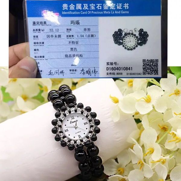 with jewelry appraisal factory clearance natural black agate bracelet watches automatic quartz watch women a undertakes, Slivery;brown
with jewelry appraisal factory clearance natural black agate bracelet watches automatic quartz watch women a undertakes, Slivery;brown