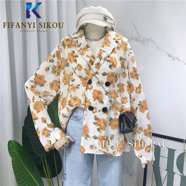 summer women chiffon blazer jacket double breasted floral print fashion sun protection suit coat lady loose thin blazer coat, White;black
summer women chiffon blazer jacket double breasted floral print fashion sun protection suit coat lady loose thin blazer coat, White;black