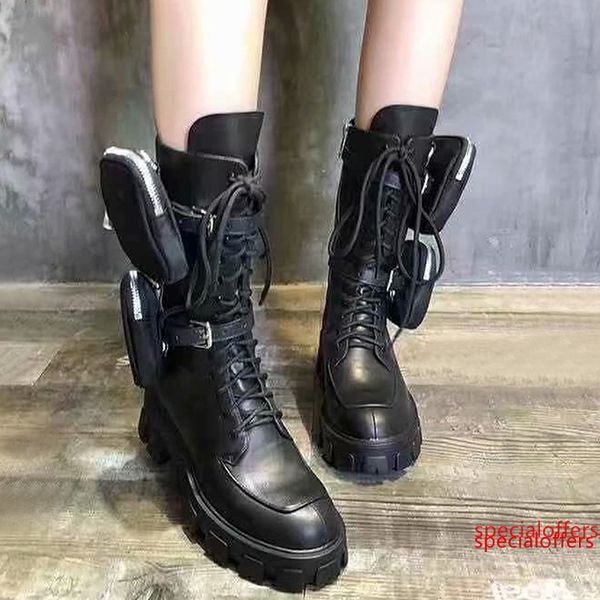 2019luxury autumn and winterpradanew muffin thick-bottomed tube martin boots military boots leather locomotive lace-up booties, Black
2019luxury autumn and winterpradanew muffin thick-bottomed tube martin boots military boots leather locomotive lace-up booties, Black
