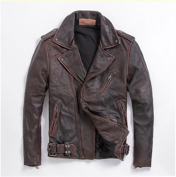 mens vintage brown slim fit biker motorcycle leather jacket genuine cowhide leather short coat high quality, Black
mens vintage brown slim fit biker motorcycle leather jacket genuine cowhide leather short coat high quality, Black