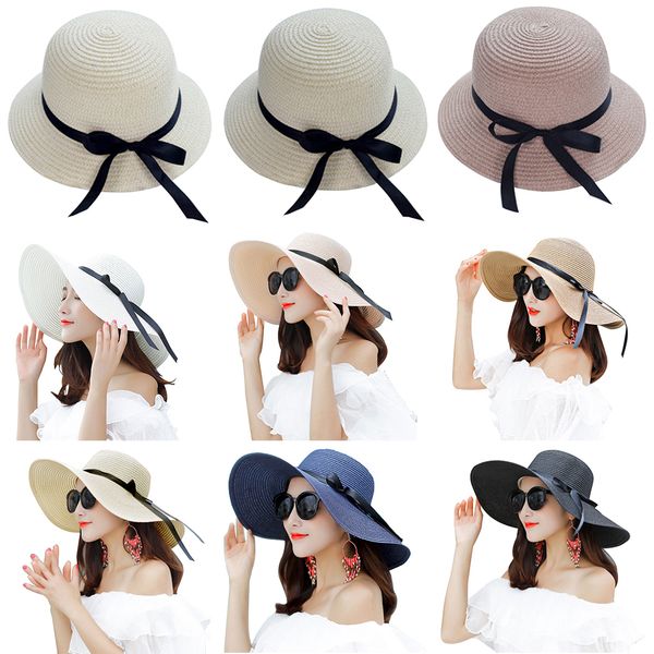 child korean style summer straw foldable beach sun hat thin ribbon bowknot uv protection wide brim adjustable bucket cap, Blue;gray
child korean style summer straw foldable beach sun hat thin ribbon bowknot uv protection wide brim adjustable bucket cap, Blue;gray