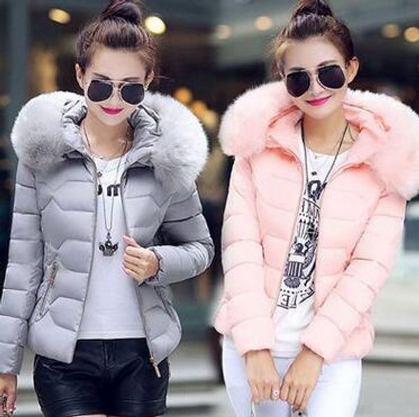 fashion autumn and winter women's new down cotton padded hooded big fur collar student cotton short coat, Black
fashion autumn and winter women's new down cotton padded hooded big fur collar student cotton short coat, Black