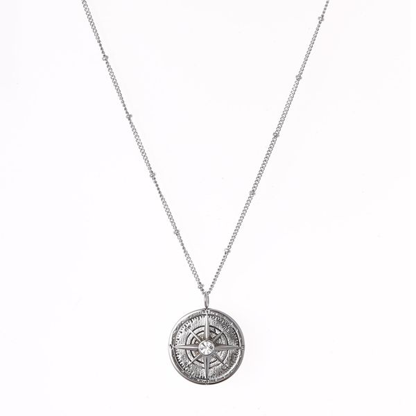 mavis hare stainless steel compass pendant necklace crystal north star necklace with bead chain as woman/man gift, Silver
mavis hare stainless steel compass pendant necklace crystal north star necklace with bead chain as woman/man gift, Silver