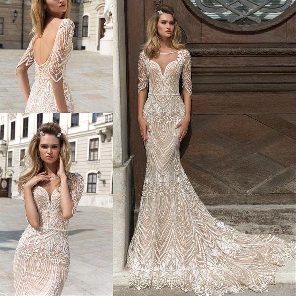 new mermaid wedding dresses 2020 scoop sheer neck half sleeves lace boho backless bride dresses robe de mariee gelinlik, White
new mermaid wedding dresses 2020 scoop sheer neck half sleeves lace boho backless bride dresses robe de mariee gelinlik, White