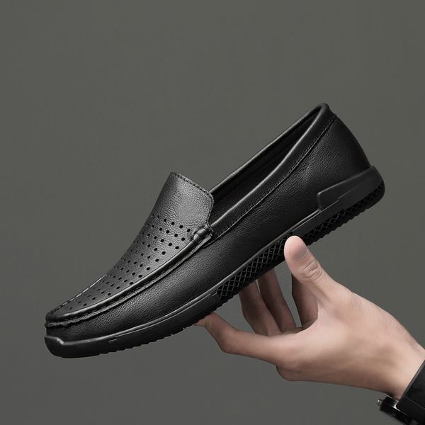 fashion summer mens flats loafers genuine leather driving shoes male boat comfortable shoes smooth solid moccasins w5, Black
fashion summer mens flats loafers genuine leather driving shoes male boat comfortable shoes smooth solid moccasins w5, Black
