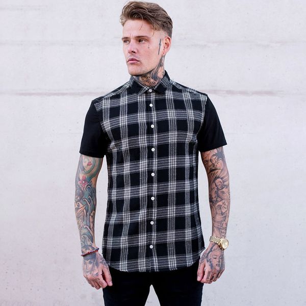 casual streetwear 2019 men's casual short-sleeved solid color shirt slim men's social business shirt brand clothing, White;black
casual streetwear 2019 men's casual short-sleeved solid color shirt slim men's social business shirt brand clothing, White;black