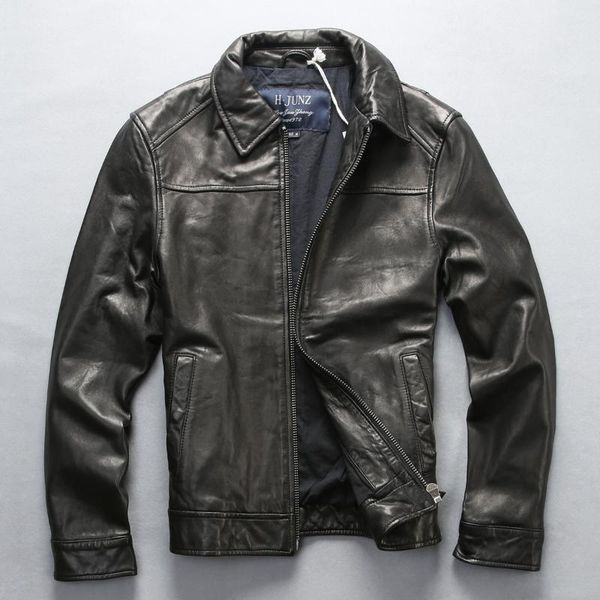 men's leather & faux jacket business casual lapel sheep mens genuine coat autumn and winter, Black
men's leather & faux jacket business casual lapel sheep mens genuine coat autumn and winter, Black