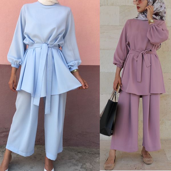 wepbel arab long sleeve blouse + full length pants plus size muslim two piece set solid color turkish women outfits, White
wepbel arab long sleeve blouse + full length pants plus size muslim two piece set solid color turkish women outfits, White