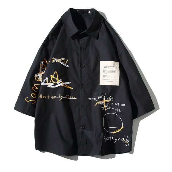 men's casual shirts shirt 2021 fashion short sleeve printing cotton loose three quarter men brand clothing plus size 5xl, White;black
men's casual shirts shirt 2021 fashion short sleeve printing cotton loose three quarter men brand clothing plus size 5xl, White;black