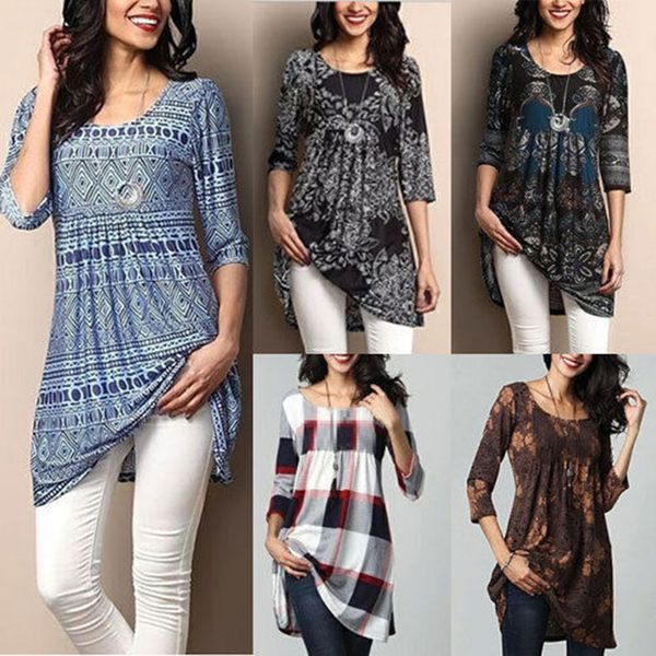 women regular sleeve striped three quarter sleeve o neck casual blouse ladies floral print sleeves long shirt top, White 
women regular sleeve striped three quarter sleeve o neck casual blouse ladies floral print sleeves long shirt top, White