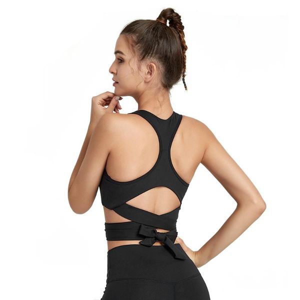 women yoga open back shockproof gym sport gym bandage fitness athletic running tank padded underwear yoga bra, White;red
women yoga open back shockproof gym sport gym bandage fitness athletic running tank padded underwear yoga bra, White;red