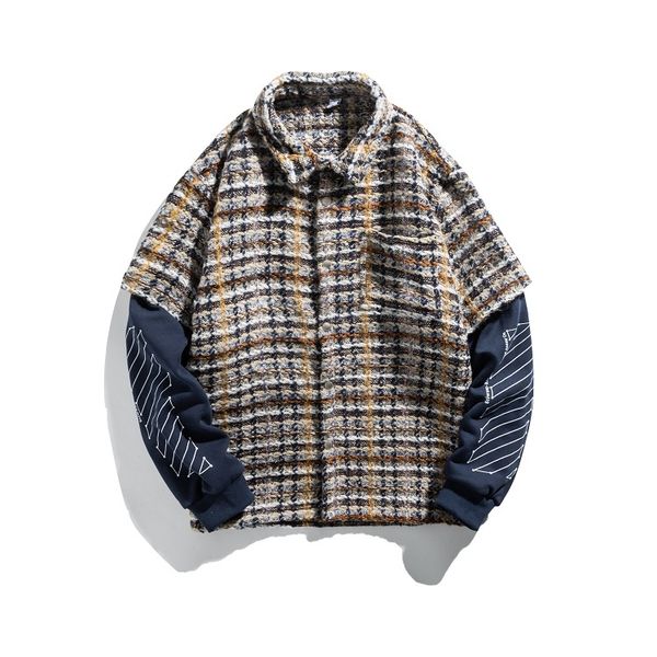 2020 autumn new men printed woolen knitted splice sleeve jacket overcoat male women streetwear hip hop couple coat, Black;brown
2020 autumn new men printed woolen knitted splice sleeve jacket overcoat male women streetwear hip hop couple coat, Black;brown