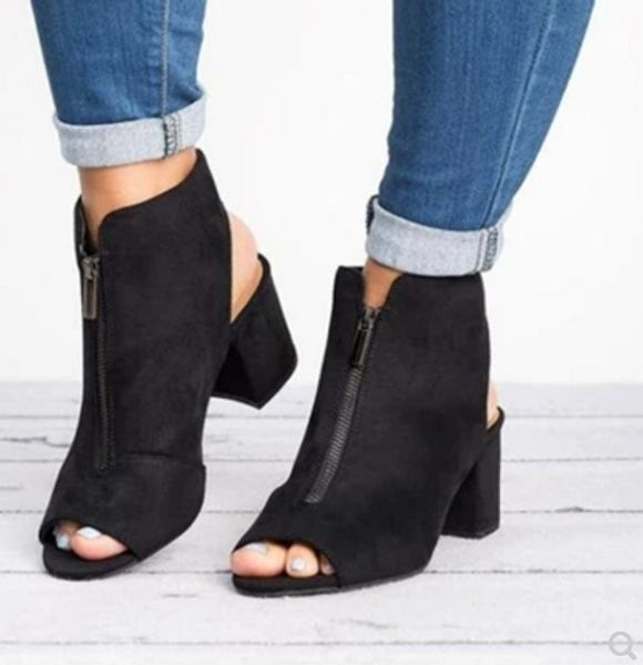 women's sandals faux suede leather casual open peep toe high heels zipper fashion square rubber black shoes for women size 34-43
women's sandals faux suede leather casual open peep toe high heels zipper fashion square rubber black shoes for women size 34-43