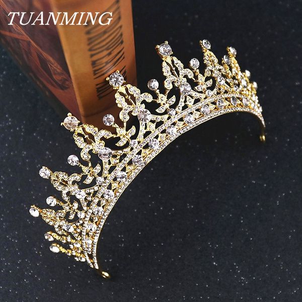rhinestone bride crown golden royal crowns tiaras ladies accessories headbands wedding tiaras for brides, Golden;white
rhinestone bride crown golden royal crowns tiaras ladies accessories headbands wedding tiaras for brides, Golden;white