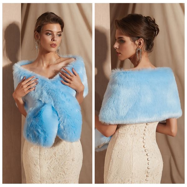 pj18096 мода стиль женщина свадебной куртка coating bridal шаль зима light blue искусственного мех шарф шея теплая свадьба зимняя накидка дл, White
pj18096 мода стиль женщина свадебной куртка coating bridal шаль зима light blue искусственного мех шарф шея теплая свадьба зимняя накидка дл, White