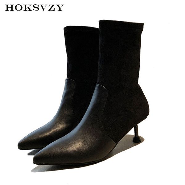 hoksvzy 2019 autumn and winter new pointed boots high heel boots elastic thin high heel women's 7cm jxq, Black
hoksvzy 2019 autumn and winter new pointed boots high heel boots elastic thin high heel women's 7cm jxq, Black
