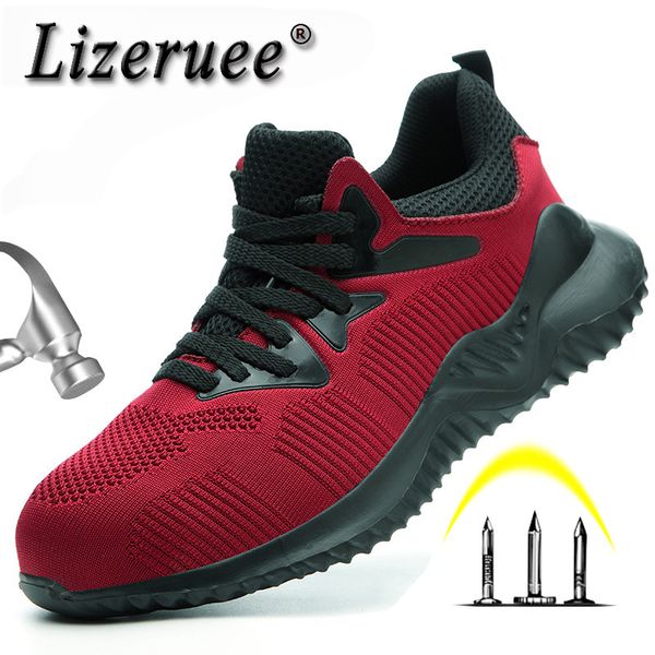 safety shoes boots for men male autumn breathable work shoes steel toe indestructible safety work boots sneakers for men, Black 
safety shoes boots for men male autumn breathable work shoes steel toe indestructible safety work boots sneakers for men, Black