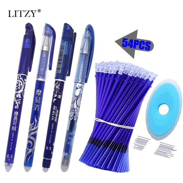 54pcs/lot erasable pen set 0.5mm blue black color ink writing gel pens washable handle for school office stationery supplies 
54pcs/lot erasable pen set 0.5mm blue black color ink writing gel pens washable handle for school office stationery supplies