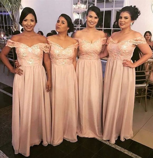 romantic off shoulder lace bridesmaid dresses with sleeves chiffon backless long designer evening prom formal party dress, White;pink
romantic off shoulder lace bridesmaid dresses with sleeves chiffon backless long designer evening prom formal party dress, White;pink
