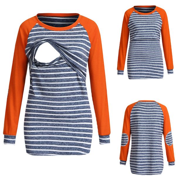 2019 new women ropa de mujer shirt maternity mom pregnant clothes nursing baby maternity long sleeved striped tees clothes jurk, White
2019 new women ropa de mujer shirt maternity mom pregnant clothes nursing baby maternity long sleeved striped tees clothes jurk, White
