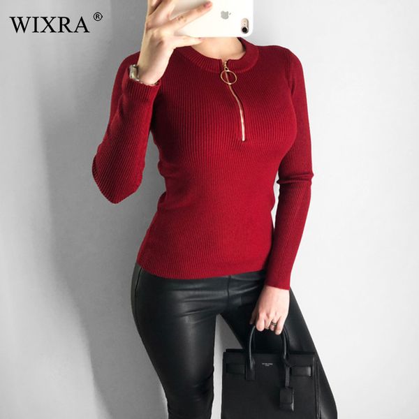 wixra winter spring autumn zippers solid soft knit sweater for female basic o neck elastic pullovers sweaters womens clothing, White;black
wixra winter spring autumn zippers solid soft knit sweater for female basic o neck elastic pullovers sweaters womens clothing, White;black