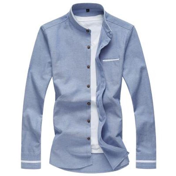 2019 new long sleeve men shirts social stand collar -7xl plus size mens dress shirts soli shirts men casual clothing men, White;black
2019 new long sleeve men shirts social stand collar -7xl plus size mens dress shirts soli shirts men casual clothing men, White;black