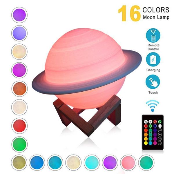 new dropshipping 16 colors rechargeable environmental friendly 3d print saturn lamp moon color night light with remote dropship
new dropshipping 16 colors rechargeable environmental friendly 3d print saturn lamp moon color night light with remote dropship