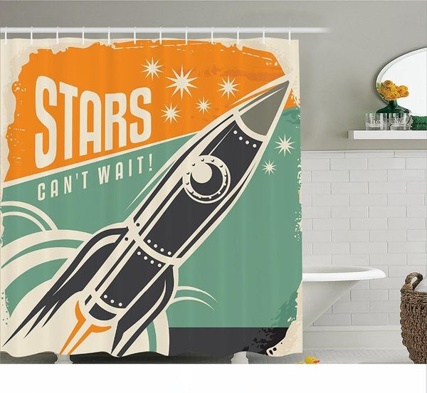 vintage decor shower curtain stars can't wait retro advertisement with rocket figure launch fabric bathroom decor set with hooks
vintage decor shower curtain stars can't wait retro advertisement with rocket figure launch fabric bathroom decor set with hooks