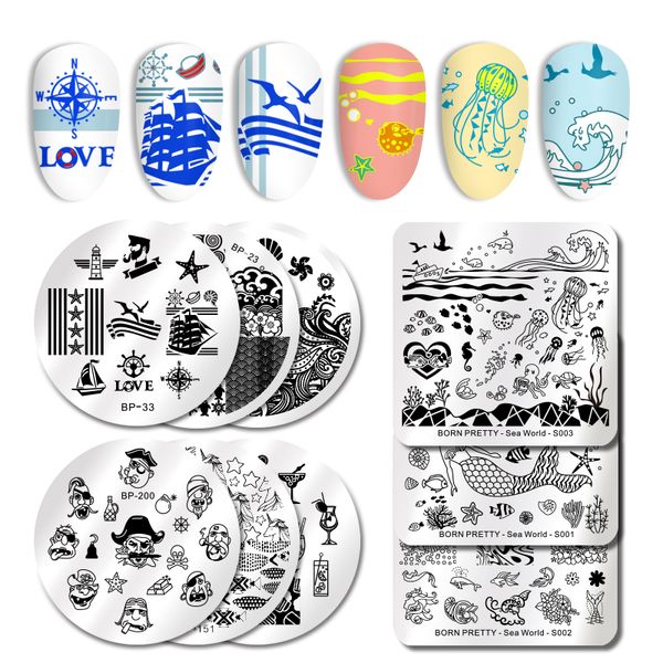 born pretty nail stamping plates ocean series dolphins conch beach wave image nail art template stencil for printing manicuring, White
born pretty nail stamping plates ocean series dolphins conch beach wave image nail art template stencil for printing manicuring, White