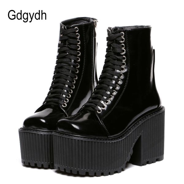 gdgydh fashion ankle boots for women platform shoes punk gothic style rubber sole lace up black spring autumn chunky boots woman mx190805
gdgydh fashion ankle boots for women platform shoes punk gothic style rubber sole lace up black spring autumn chunky boots woman mx190805
