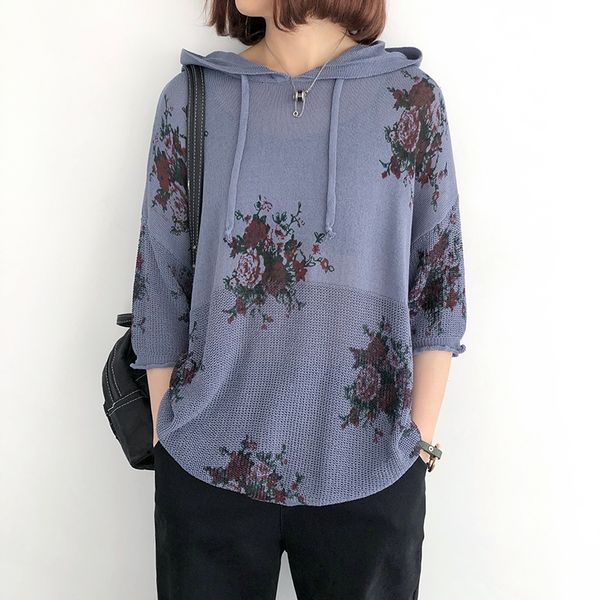 women sweatshirt hooded print floral linen knit 2020 spring new thin long sleeve fashion women pullover vintage, Black
women sweatshirt hooded print floral linen knit 2020 spring new thin long sleeve fashion women pullover vintage, Black