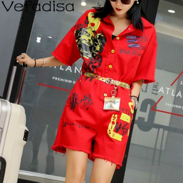 vefadisa summer woman casual cartoon printed playsuits sashes decoration playsuits loose short sleeve 2019 qyf306, Black;white
vefadisa summer woman casual cartoon printed playsuits sashes decoration playsuits loose short sleeve 2019 qyf306, Black;white