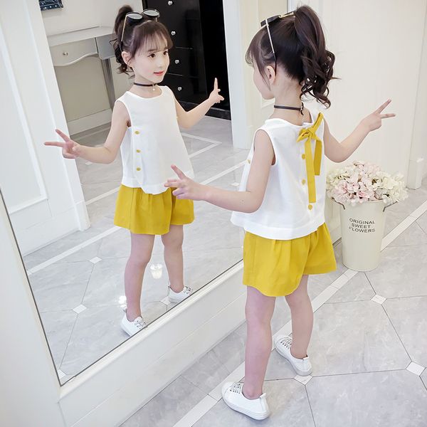 summer girls clothes set child clothing outfits sleeveless bow vest & shorts for baby girl kids casual suit tracksuit 3-12 years, White
summer girls clothes set child clothing outfits sleeveless bow vest & shorts for baby girl kids casual suit tracksuit 3-12 years, White