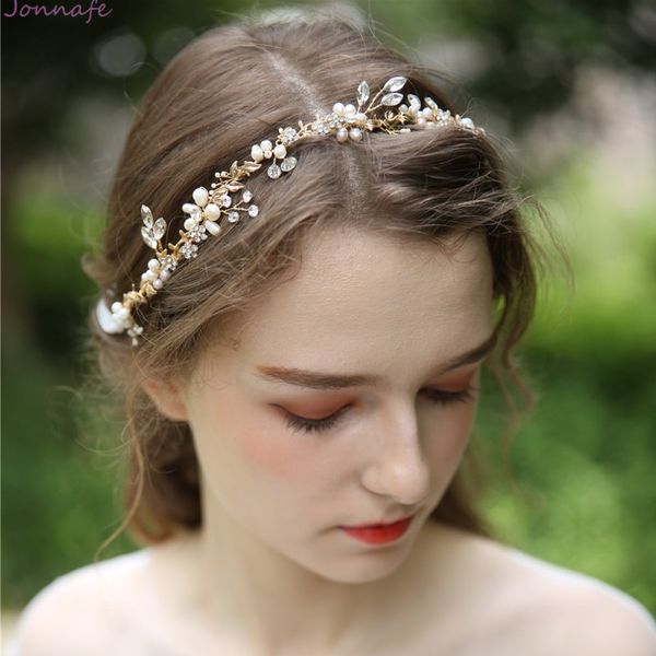 jonnafe hand wired pearls bridal hair jewelry vine gold floral women headpiece wedding headband tiara hair accessories, White;golden
jonnafe hand wired pearls bridal hair jewelry vine gold floral women headpiece wedding headband tiara hair accessories, White;golden