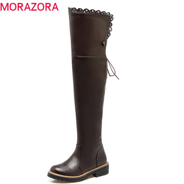 morazora 2018 new arrival round toe autumn winter women boots lace up fashion thigh high boots comfortable med heels shoes, Black
morazora 2018 new arrival round toe autumn winter women boots lace up fashion thigh high boots comfortable med heels shoes, Black