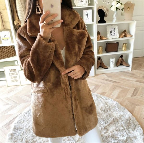women's fuzzy fleece lapel open front long cardigan coat faux fur warm winter outwear jackets with pockets 4colors, Black
women's fuzzy fleece lapel open front long cardigan coat faux fur warm winter outwear jackets with pockets 4colors, Black